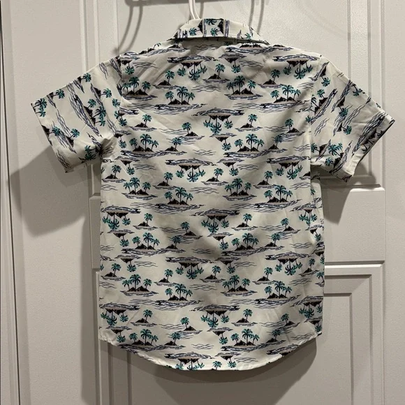 Eddie Bauer Kids Tropical Print Shirt - White and Blue - Picture 4 of 4